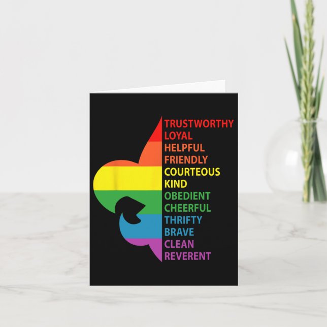 Cute Rainbow Style Scouting Law  Card (Front)