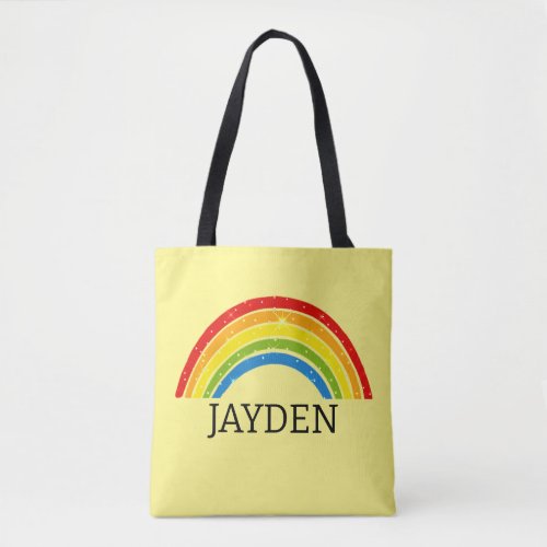 Cute Rainbow Themed Personalized  Tote Bag