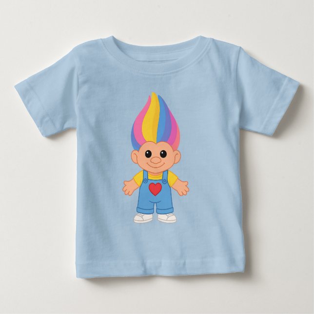 Cute Rainbow Troll Doll Baby T-Shirt (Front)