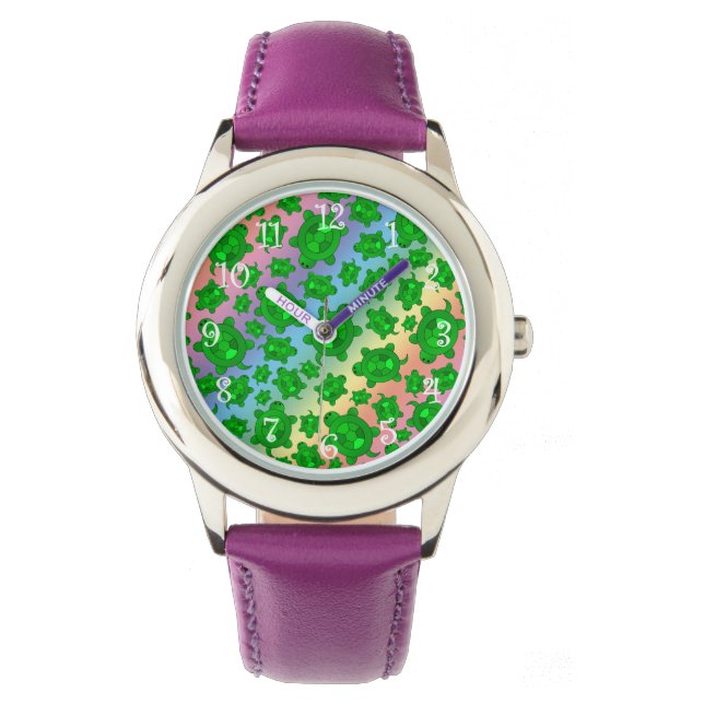 Cute rainbow turtle pattern watch (Front)