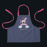 Cute Rainbow Unicorn Apron<br><div class="desc">A cute personalized girls pink and purple rainbow unicorn baking apron. Personalize it for your little girl's birthday or Christmas. Makes a special gift she will remember forever. Designed for you by Blackberry Boulevard.</div>