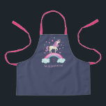 Cute Rainbow Unicorn Apron<br><div class="desc">A cute personalized girls pink and purple rainbow unicorn baking apron. Personalize it for your little girl's birthday or Christmas. Makes a special gift she will remember forever. Designed for you by Blackberry Boulevard.</div>