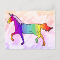 Cute Rainbow Unicorn Birthday Party Invitation