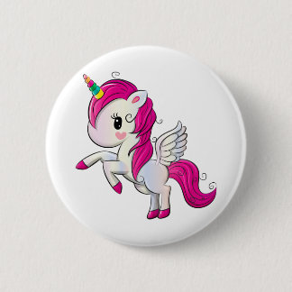 Cute rainbow unicorn button