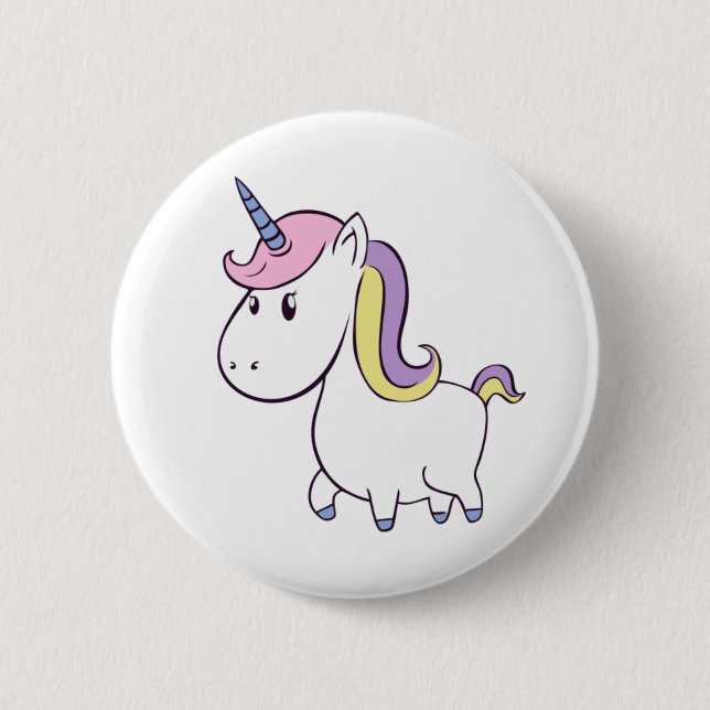 Cute rainbow unicorn button for kids (Front)