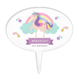 Cute Rainbow Unicorn Cake Pick