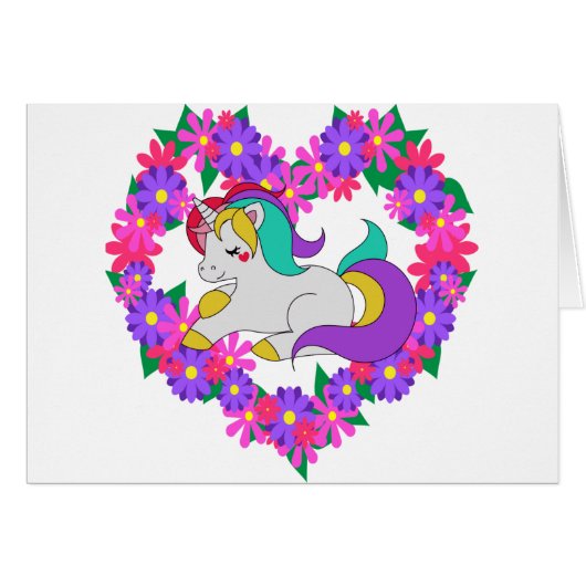 cute rainbow unicorn cards (Front Horizontal)
