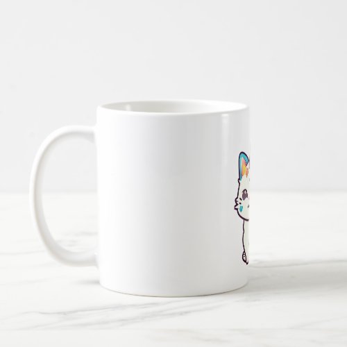 Cute Rainbow Unicorn Cat Friend Sticker  Coffee Mug