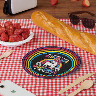 Cute Rainbow Unicorn Cool Birthday Present Funny Paper Plates