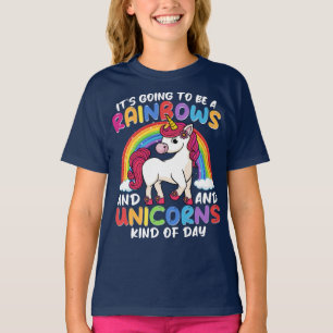 Cute Rainbow Unicorn Cool Birthday Present Funny T-Shirt