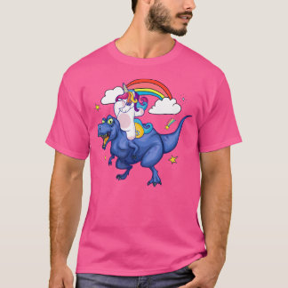 Cute Rainbow Unicorn Dabbing T Rex Dinosaur Gift T-Shirt