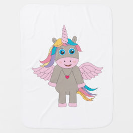 Cute Rainbow Unicorn Design Baby Blanket