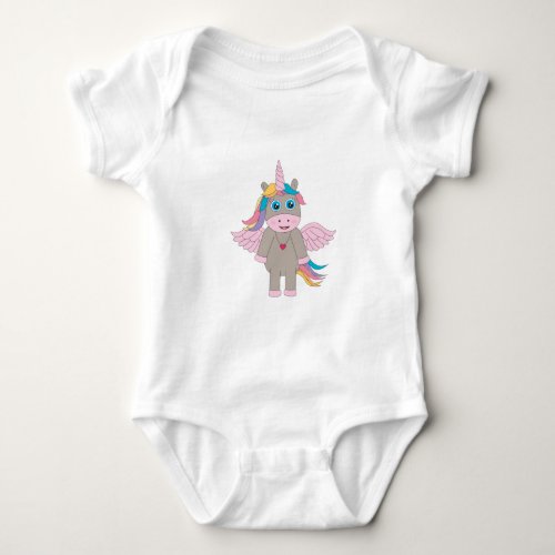 Cute Rainbow Unicorn Design Baby Bodysuit