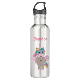 Cute Rainbow Unicorn Design School Stainless Steel Water Bottle