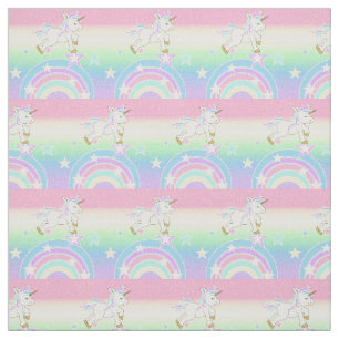 Cute Rainbow Unicorn Fabric