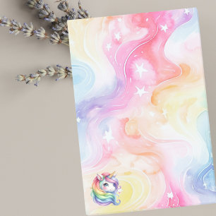 Cute Rainbow Unicorn for Girls with Custom Name Post-it Notes