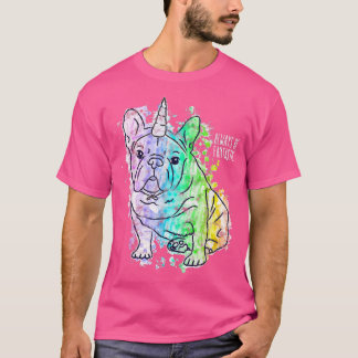 Cute Rainbow Unicorn French Bulldog Frenchie Dog G T-Shirt
