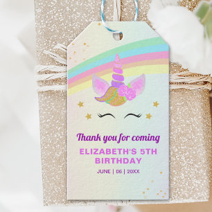 Cute Rainbow Unicorn Girl’s Birthday Invite Templa Gift Tags