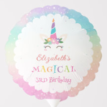 Cute Rainbow Unicorn Magical Birthday Party