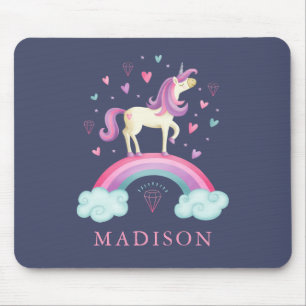 Cute Rainbow Unicorn Mouse Pad