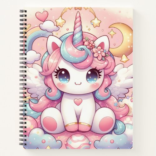 Cute Rainbow Unicorn Notebook