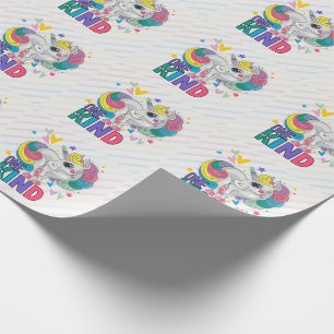 Cute Rainbow Unicorn One of a Kind Kid's Wrapping Paper