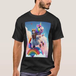 Cute Rainbow Unicorn Otter Riding A Unicorn T-Shirt