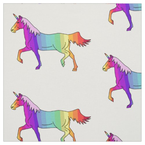 Cute Rainbow Unicorn Pattern Girly Fabric