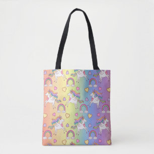 Cute Rainbow Unicorn Pattern Kids  Tote Bag