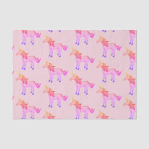 Cute Rainbow Unicorn Pink Pattern Kids Tissue Paper