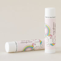 Cute Rainbow Unicorn Sparkles Party Favor Lip Balm