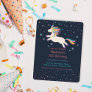 Cute Rainbow Unicorn Stars Kids Birthday Party Invitation