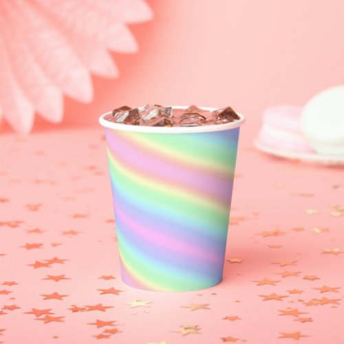 Cute Rainbow Unicorn Stripes Paper Cups
