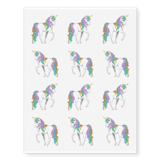 Cute Rainbow Unicorn Temporary Tattoos