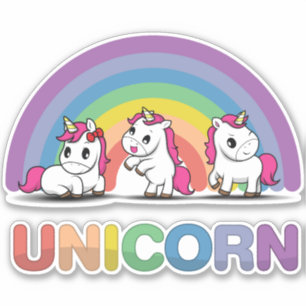 Cute Rainbow Unicorns Sticker