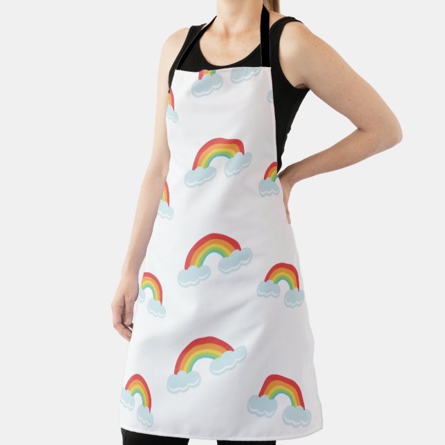 Cute Rainbow with Clouds Pattern Apron (Insitu)