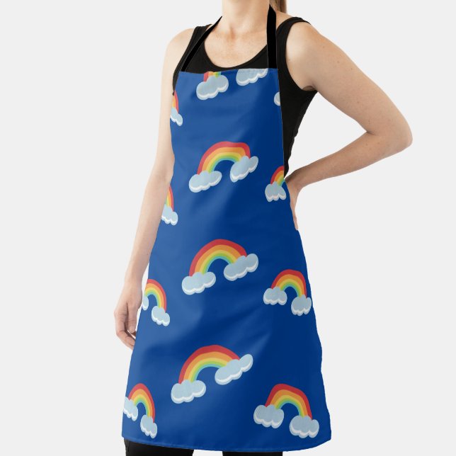 Cute Rainbow with Clouds Pattern Apron (Insitu)
