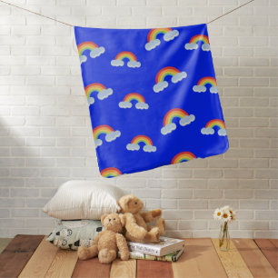Cute Rainbow with Clouds Pattern Baby Blanket