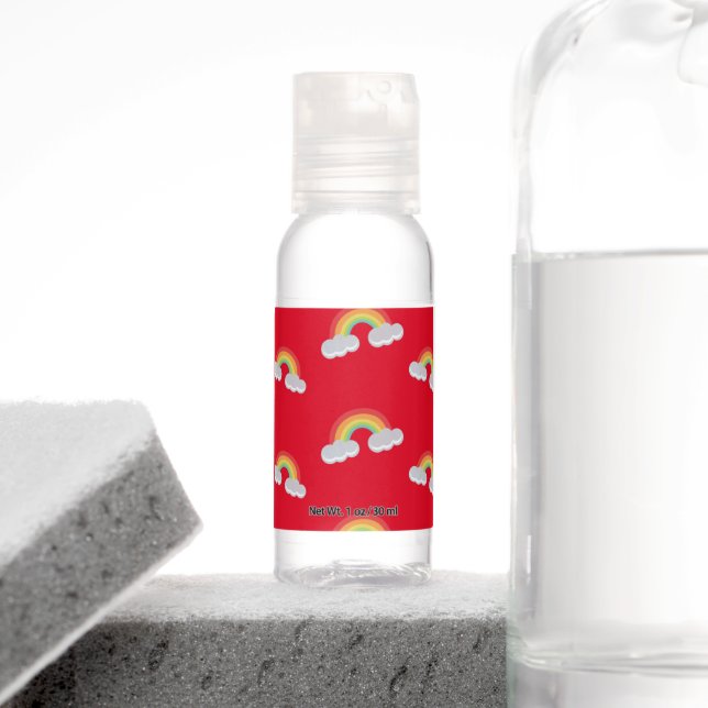 Cute Rainbow with Clouds Pattern Hand Sanitizer (Insitu)