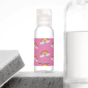 Cute Rainbow with Clouds Pattern Hand Sanitizer