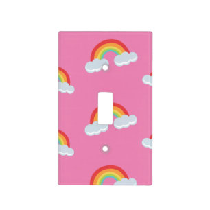 Cute Rainbow with Clouds Pattern Light Switch Cover