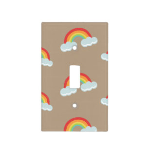 Cute Rainbow with Clouds Pattern Light Switch Cover