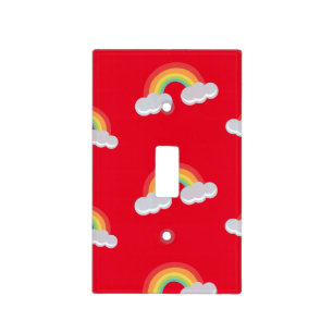 Cute Rainbow with Clouds Pattern Light Switch Cover