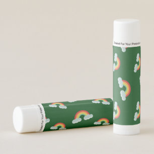 Cute Rainbow with Clouds Pattern Lip Balm