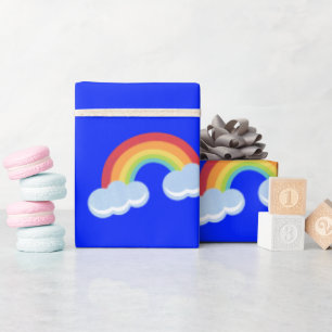 Cute Rainbow with Clouds Pattern Wrapping Paper