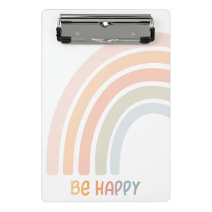 Cute Rainbow With Flowers Girls Mini Clipboard