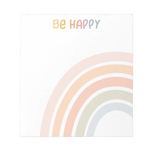 Cute Rainbow With Flowers Girls Notepad