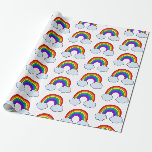 Cute Rainbow Wrapping Paper (Unrolled)