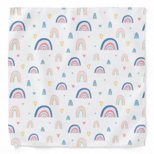 Cute Rainbows & Hearts Pattern Bandana
