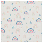 Cute Rainbows &amp; Hearts Pattern Fabric